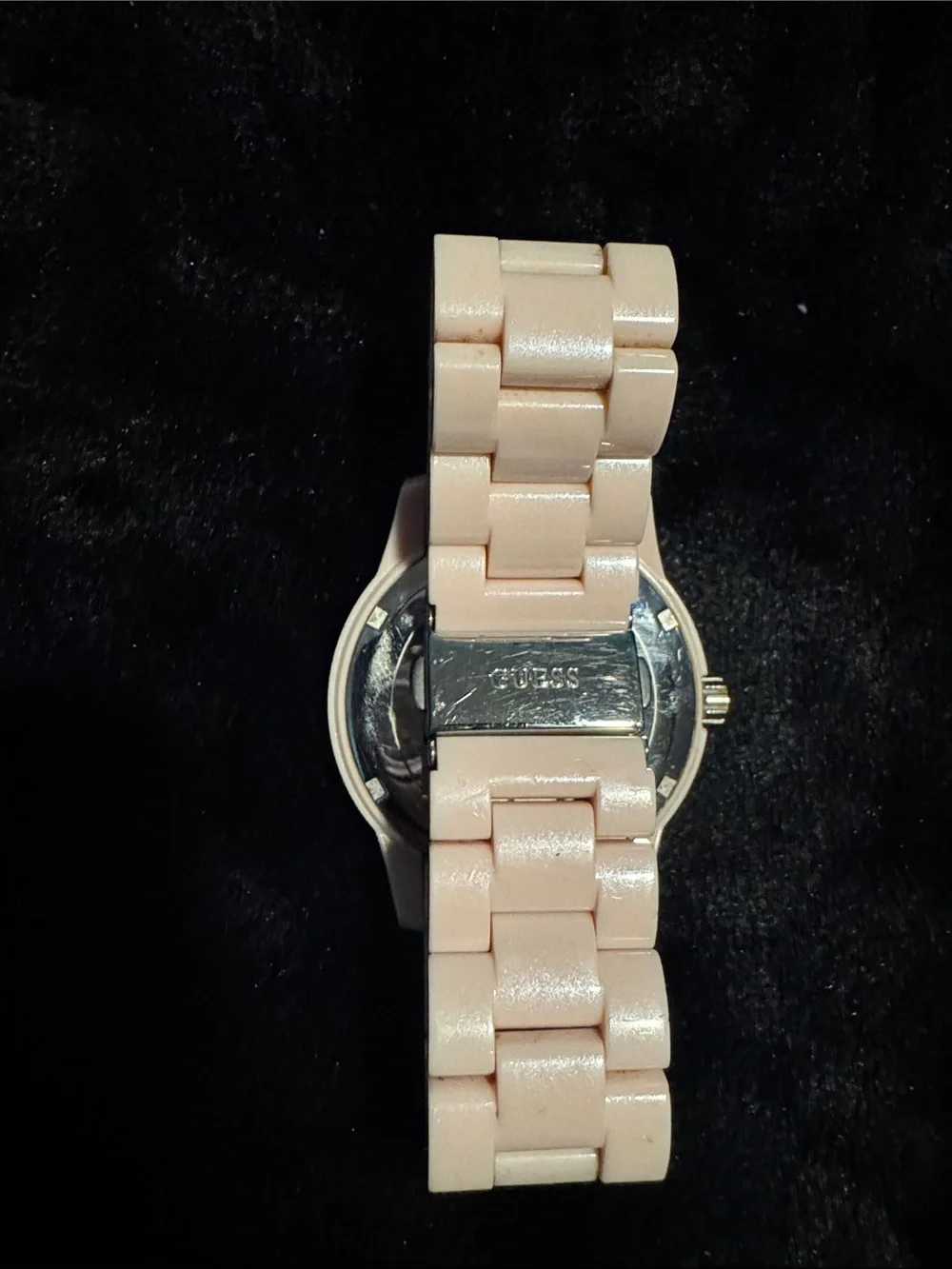 Guess Pink Ceramic Bracelet Chronograph Watch